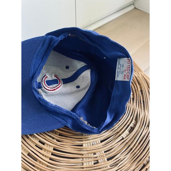 Vintage CUBS Baseball Hat Fitted Cap By Bee Size 7.5" - Picture 6 of 6